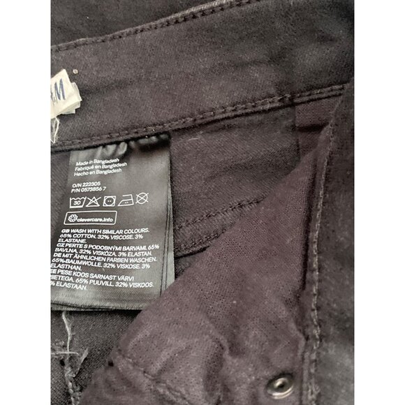 H&M LOGG Label Of Graded Goods BLACK Jeans 5 Pocket Regular Fit Tapered Leg S - Picture 15 of 15
